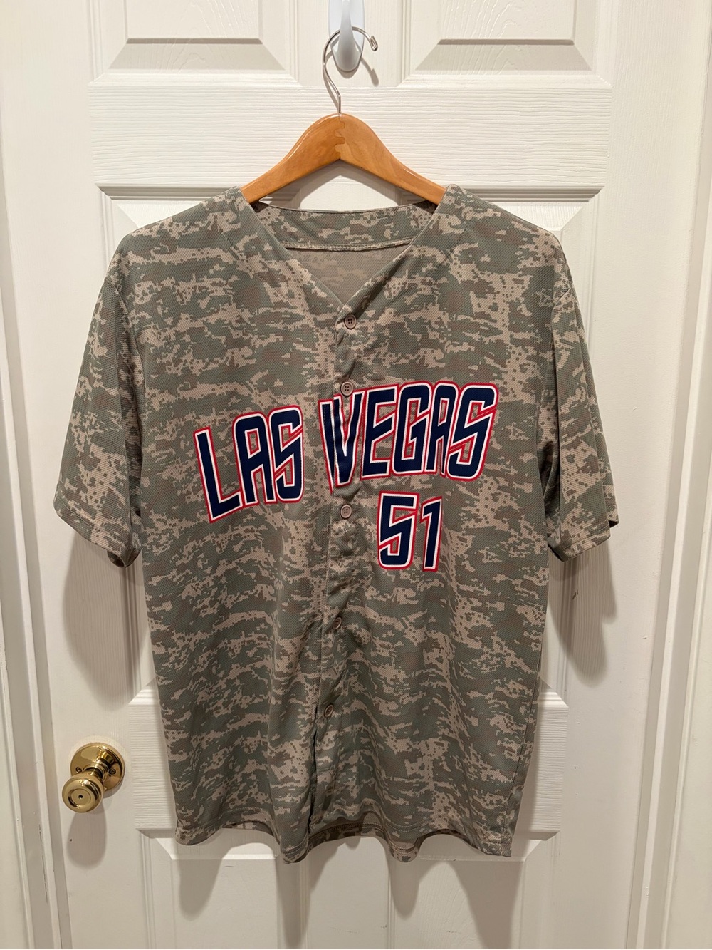 Las Vegas 51 Camouflage Baseball Jersey - Gray Green